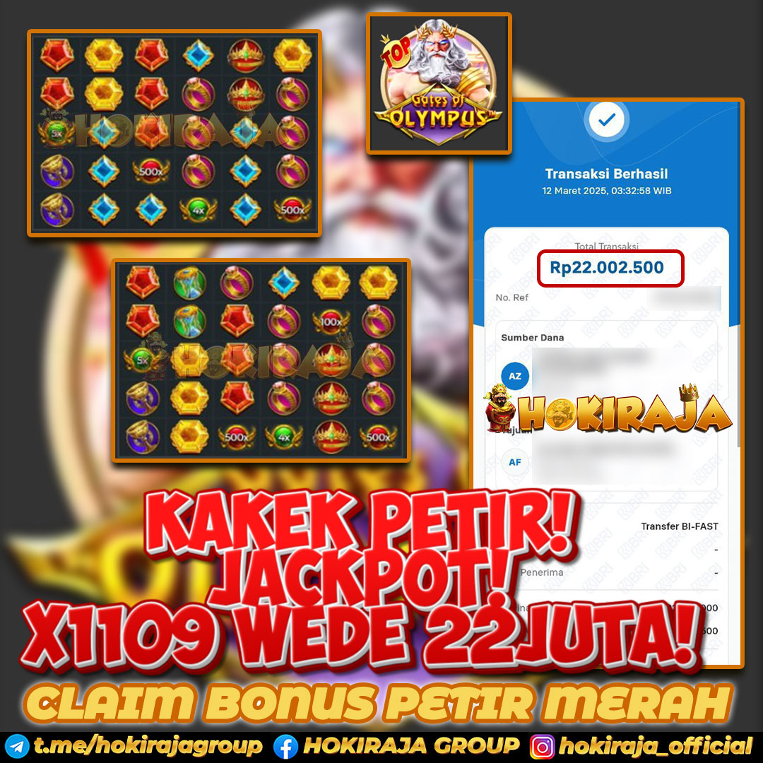 HOKIRAJA JACKPOT SLOT GATES OF OLYMPUS RP 22.000.000 ID : SAL***